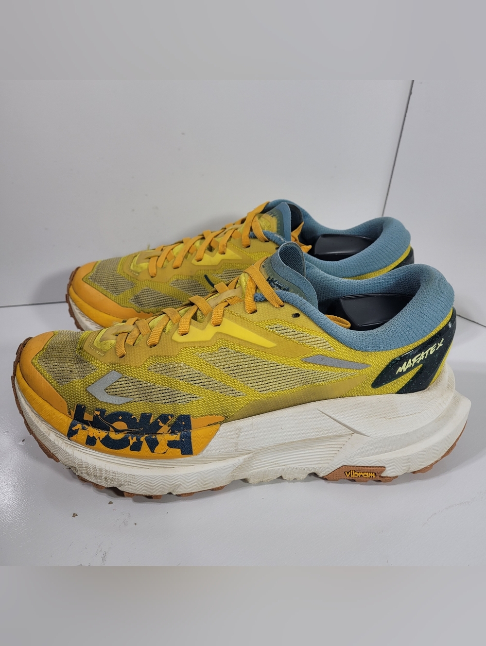 HOKA Mafate X Men's Trail Shoes Size 9 Carbon Plate Vibram Megagrip Zest Yellow